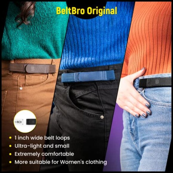No Buckle Elastic Belt for Women, Fits 1 Inch Belt Loops main image 7